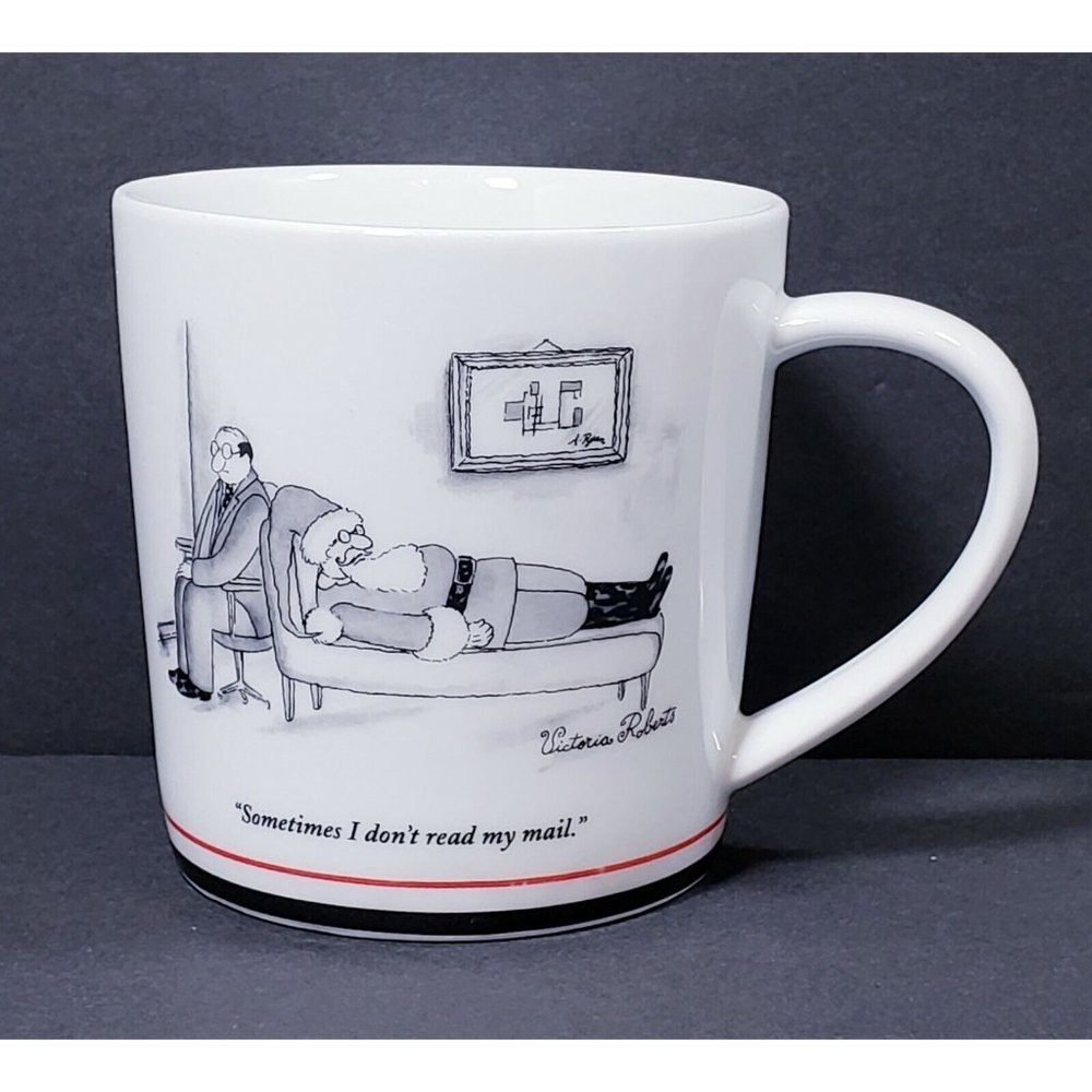 The New Yorker 2000 Victoria Roberts Christmas Holiday 12 oz. Coffee Mug Cup